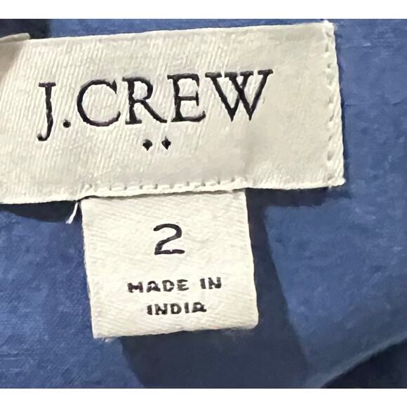 J.Crew Dress Ruffle Sleeve Midi Blue White Floral Cotton CA214 Women’s size 2 - Picture 10 of 12